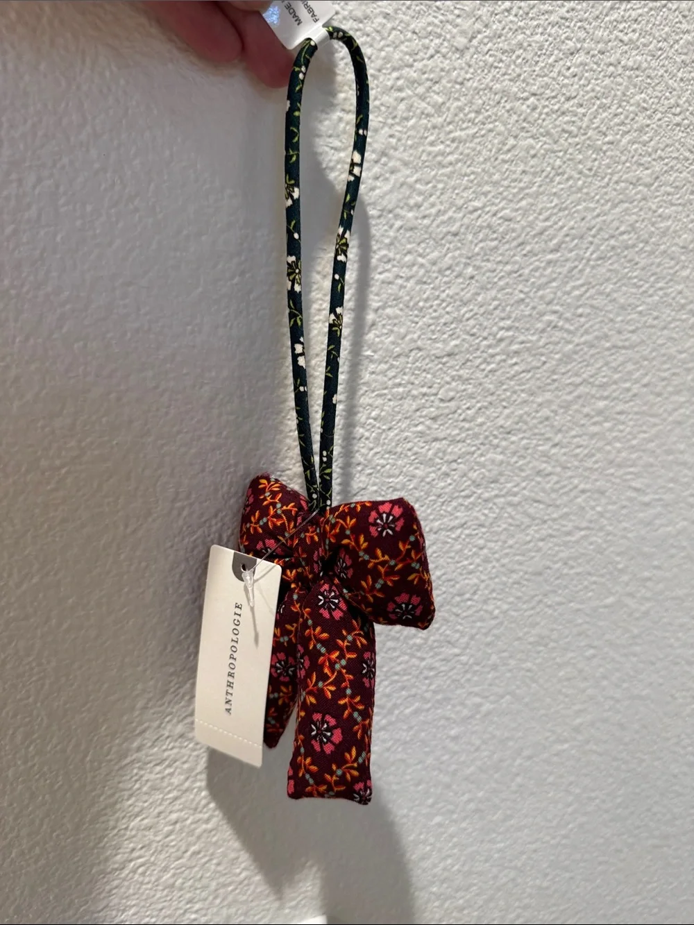 Vera Bradley Anthro Plush Puffy‎ Bow Shaped Bag Charm, Keychain, Ornament